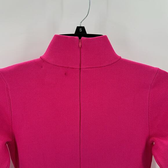 Rachel Parcell Bubble Hem retro 80s pink quirky Barbie mock neck dress size XS - Picture 3 of 10
